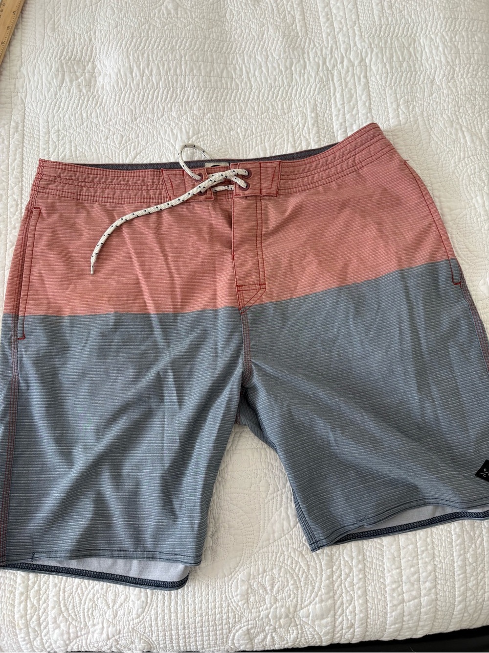 Rip Curl Coral and Gray Colorblock Board Shorts